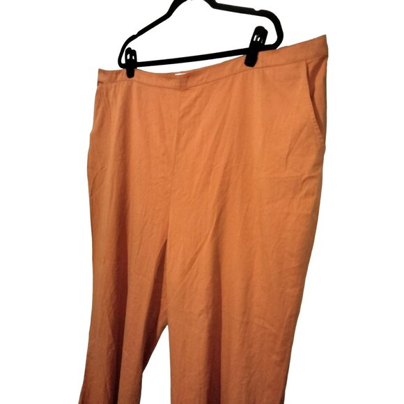 Abound Womens Plus Size 4X Rust Orange Elastic Back Pants - Picture 3 of 7